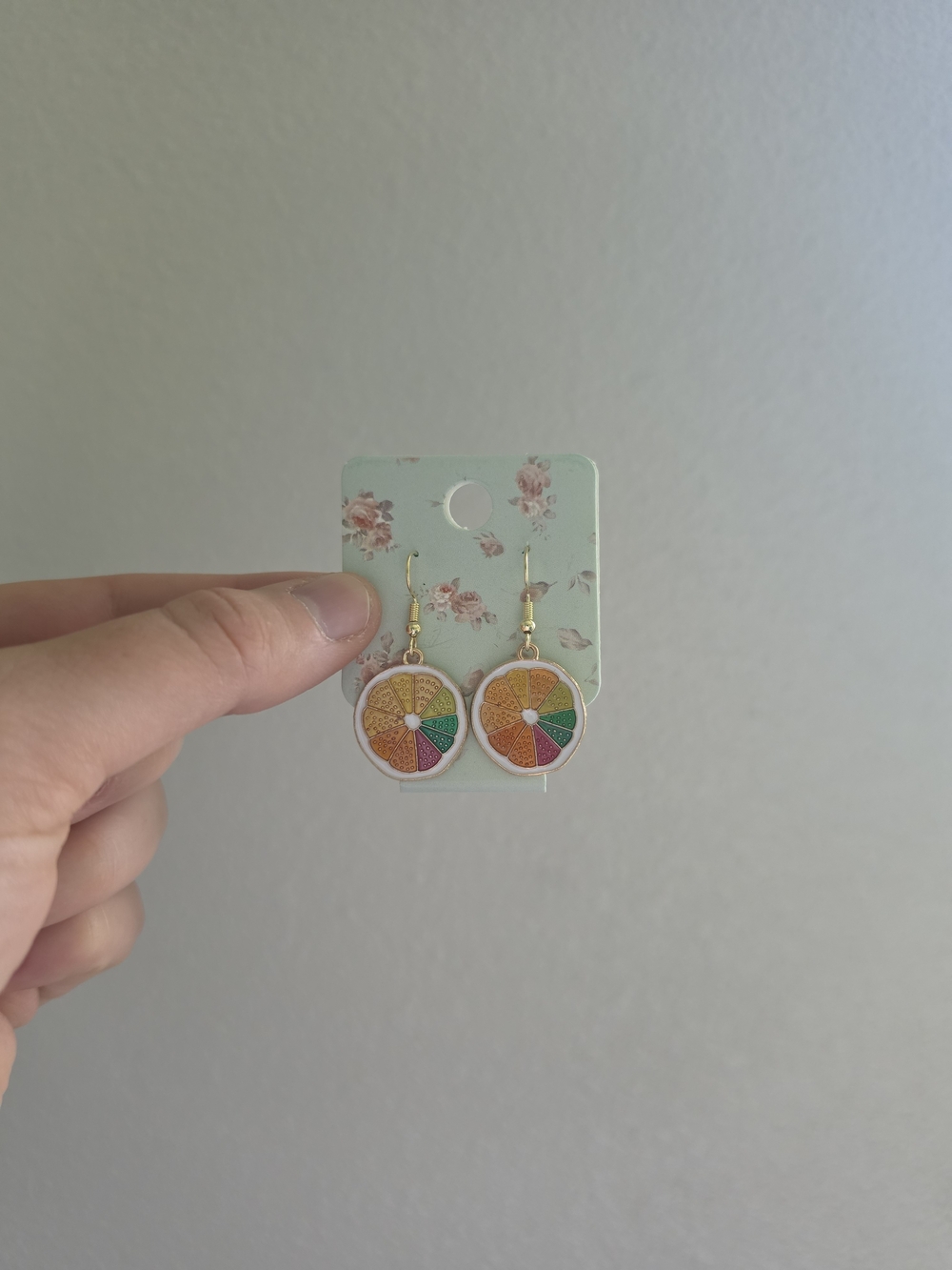 Colorful Citrus Slice Dangle Earrings